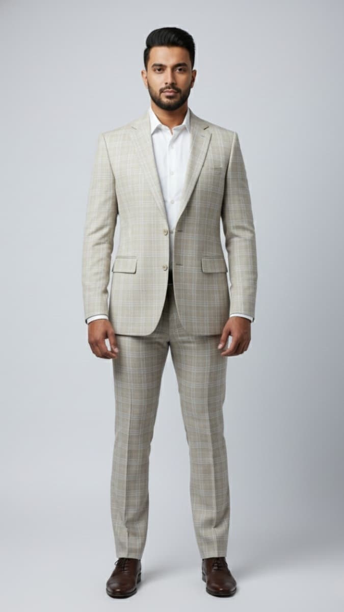 Light Grey Single Breasted Suit